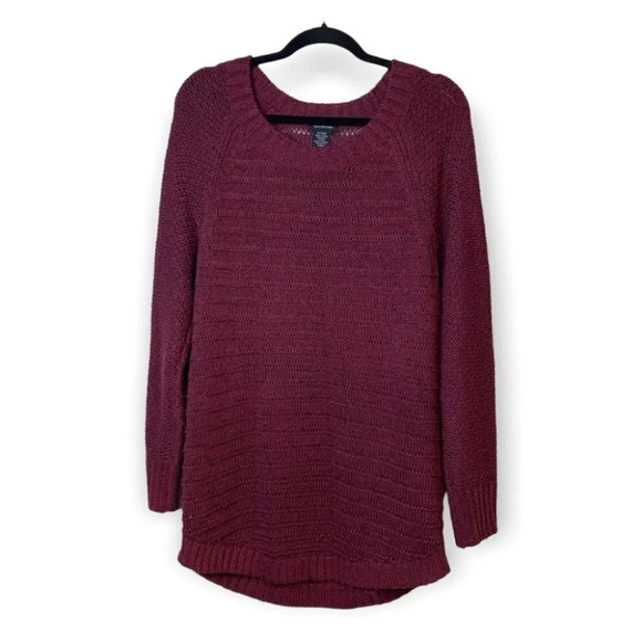 Calvin Klein Jeans Maroon Knit Long Sleeve Sweater - Picture 1 of 9